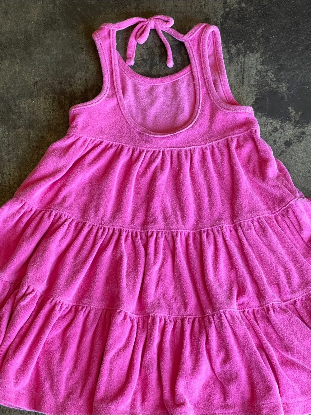 Girl’s Ralph Lauren Pink Ruffle Terry Cloth Swim Cover-up.